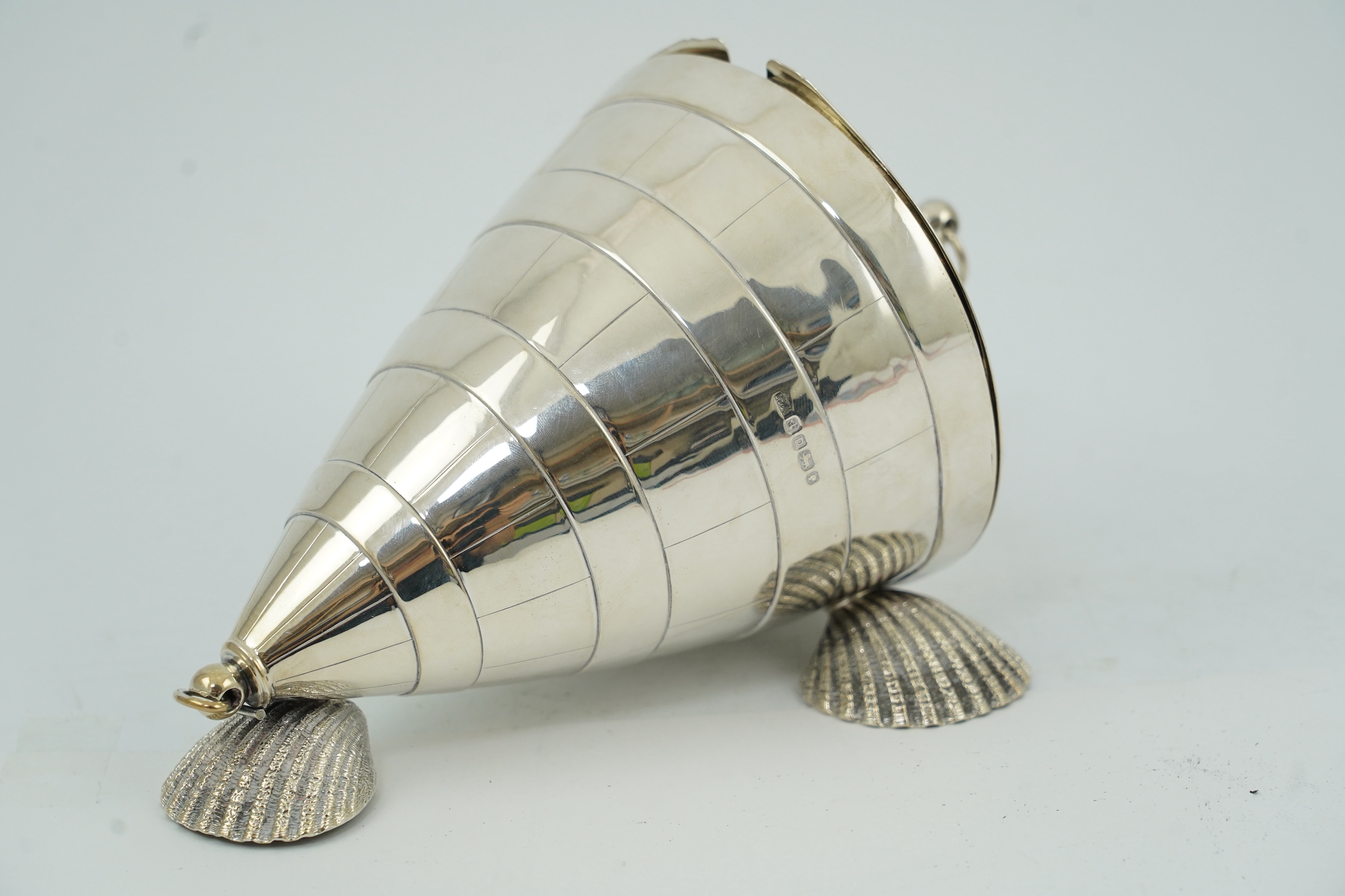 A Victorian novelty silver spoon warmer, modelled as a buoy, by Atkin Brothers